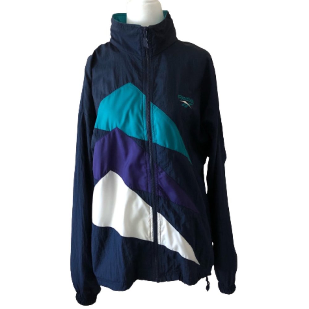 REEBOK Vintage 90s Full Zip Windbreaker Jacket EUC